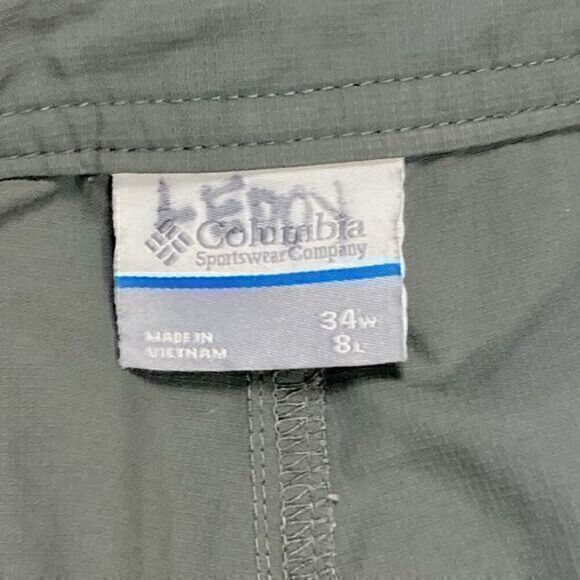 Columbia PFG Cargo Shorts Mens Size 34 Gray Omni Shade Fishing Hiking Pull On - Picture 13 of 14